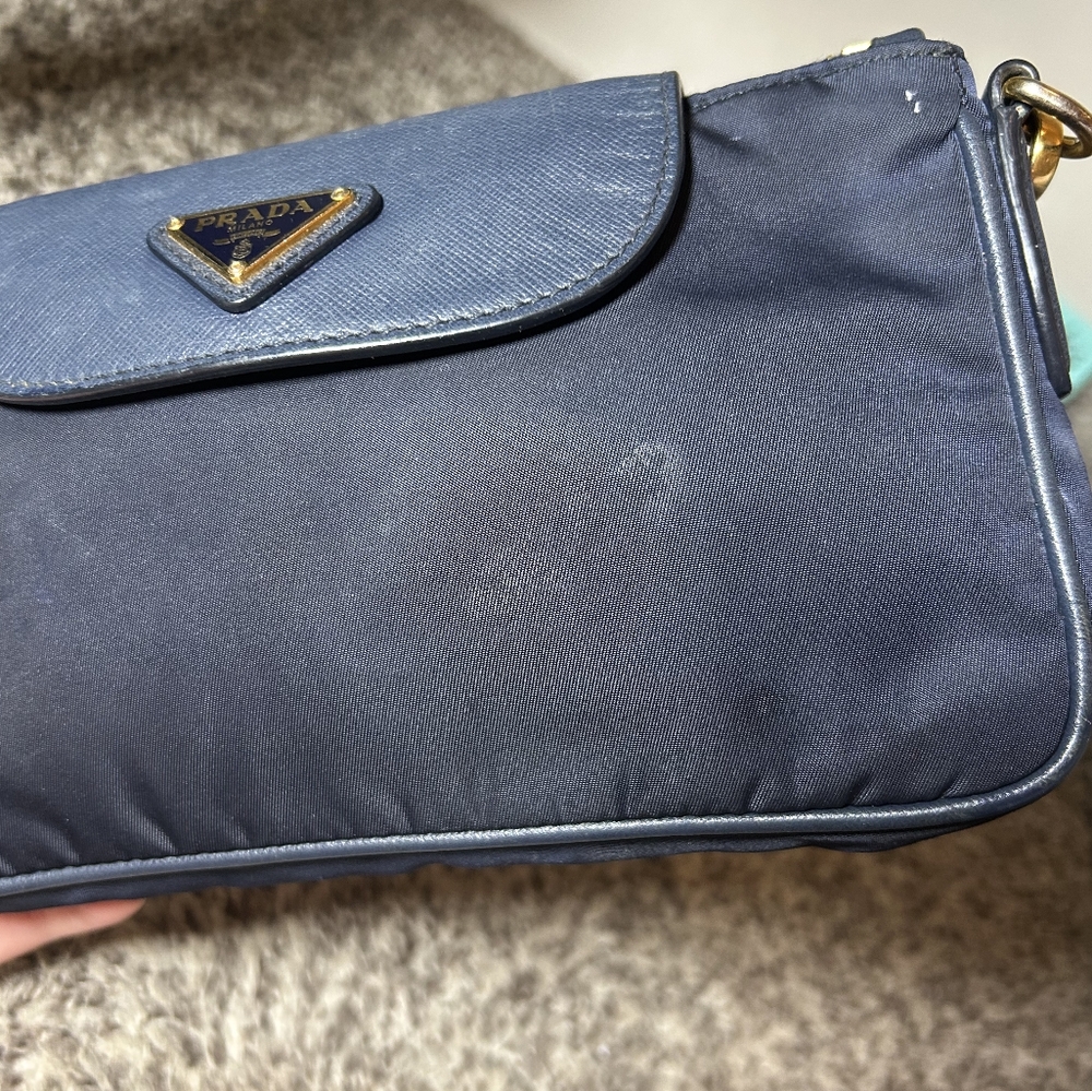 Prada Navy Blue Chain Crossbody Bag - Picture 3 of 15